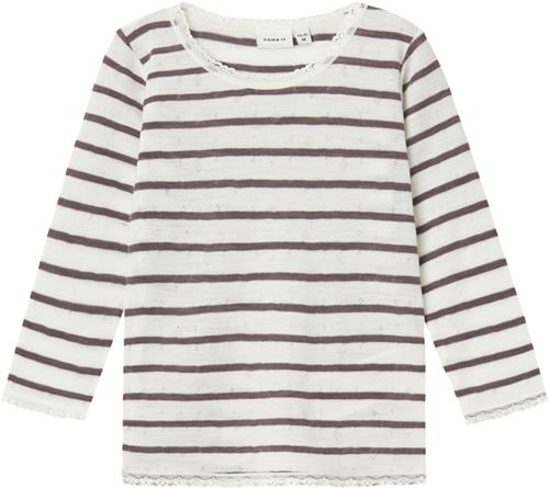 Se Name It Nmfwang Wool Needle LS TOP Noos Str 98 - Snow White/sparrow Bluser hos Magasin ved Magasin