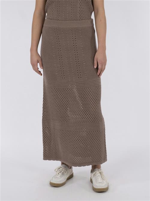 Neo Noir Lyric Crochet Knit Skirt Kvinde Dusty Brown Maxi Nederdele Str 40 - hos Magasin