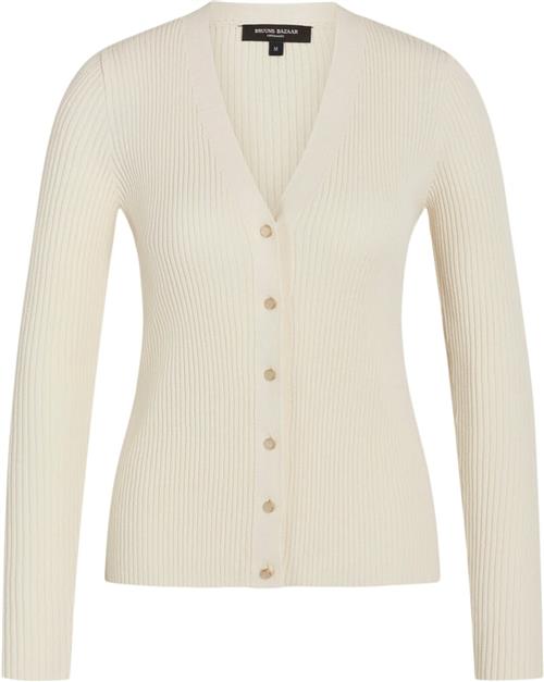 Bruuns Bazaar Gallberrybbcarica Knit Cardigan Kvinde White Cream Cardigans Str S - Nylon hos Magasin