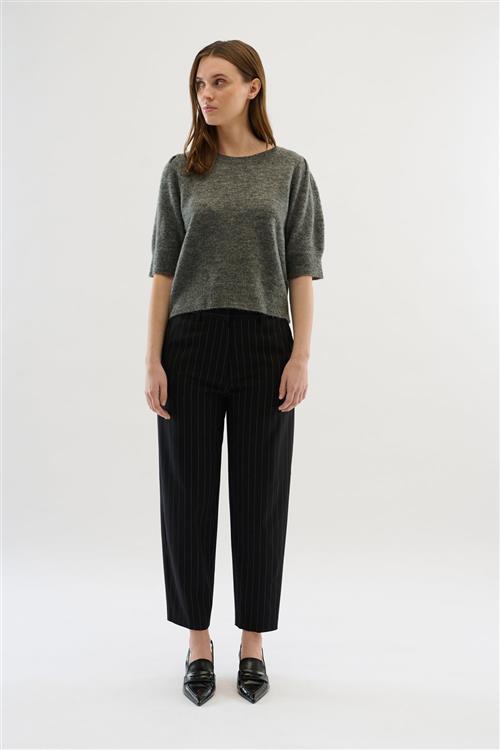 Karen by Simonsen Kbnoabelle Plain Pullover Kvinde Opal Gray Melange Kortærmet Strik Classic Fit Str XL - hos Magasin