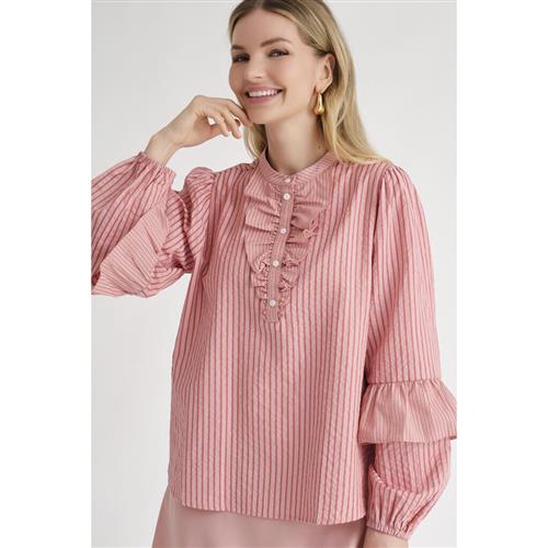 A-VIEW Karin Blouse Kvinde Rose/red Langærmede Bluser Str 36 - hos Magasin