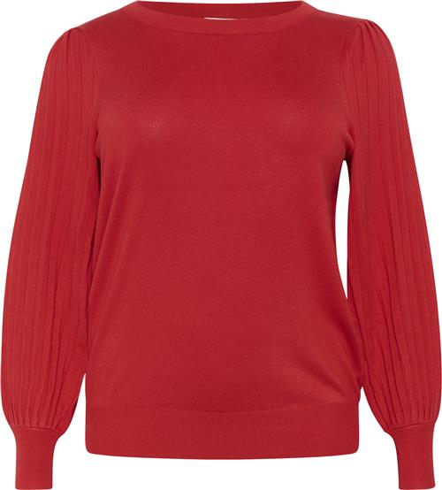 Kaffe Curve Kcloni Knit Pullover Kvinde Haute Red Sweaters Str S - hos Magasin