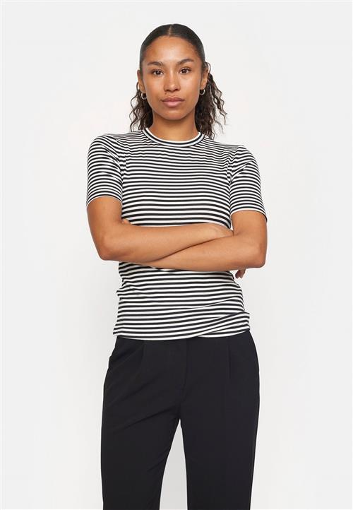 Se Soft Rebels Srfenja Stripe SS Top Kvinde Black Kortærmede T-shirts Str L - hos Magasin ved Magasin