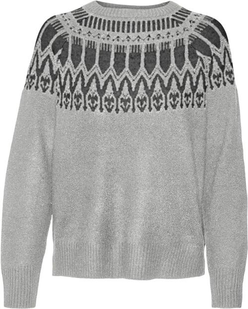 Se Vero Moda Vmsimone LS Nordic Pullover GA REP Kvinde Light Grey Melange/w. Dgm Sweaters Str L - hos Magasin ved Magasin