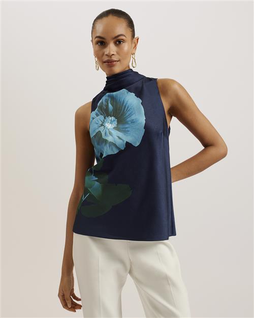 Ted Baker Setsuko Cowl Neck Sleeveless Top Kvinde Navy Toppe Str XS / 1 - hos Magasin