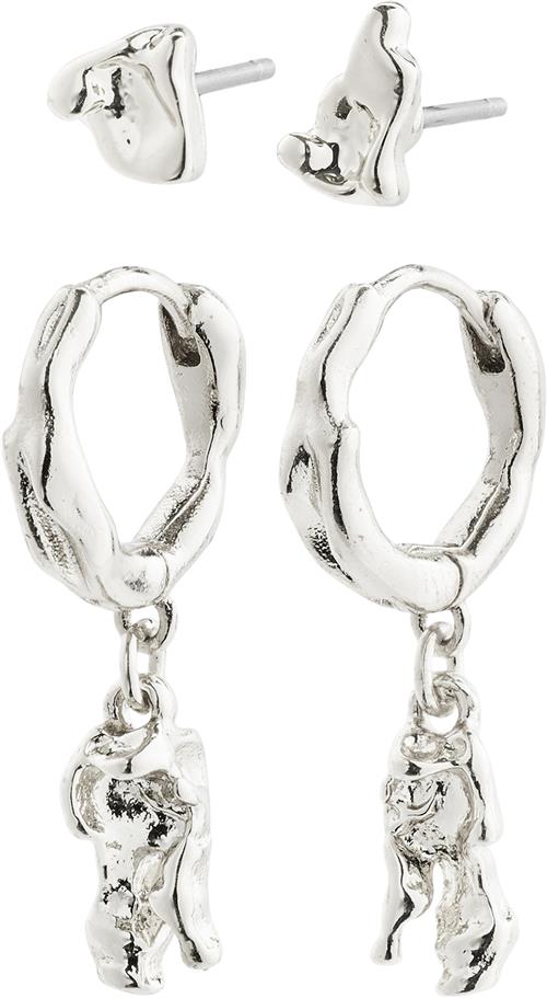 Pilgrim SEA Recycled Earrings, 2in-1 set, Silver-plated one size - Creoler hos Magasin