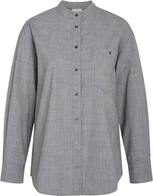 Se Heartmade ¤ Mivan Shirt HM ¤ Kvinde Grey Langærmede Skjorter Str 42 - hos Magasin ved Magasin