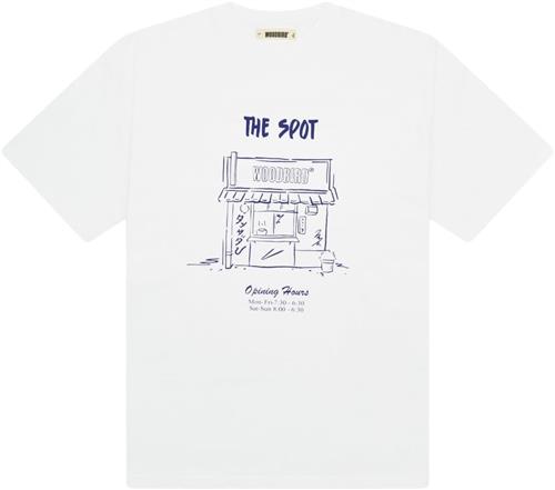 Se Woodbird Wbbaine Spot tee Mand White Kortærmede T-shirts Str L - hos Magasin ved Magasin