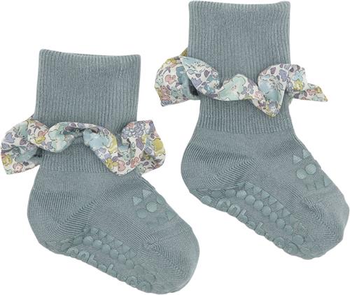 GoBabyGo Nonslip Socks - Bamboo / Liberty Str 6-12m (siz - Dusty Blue / Mich Strømper Bomuld hos Magasin