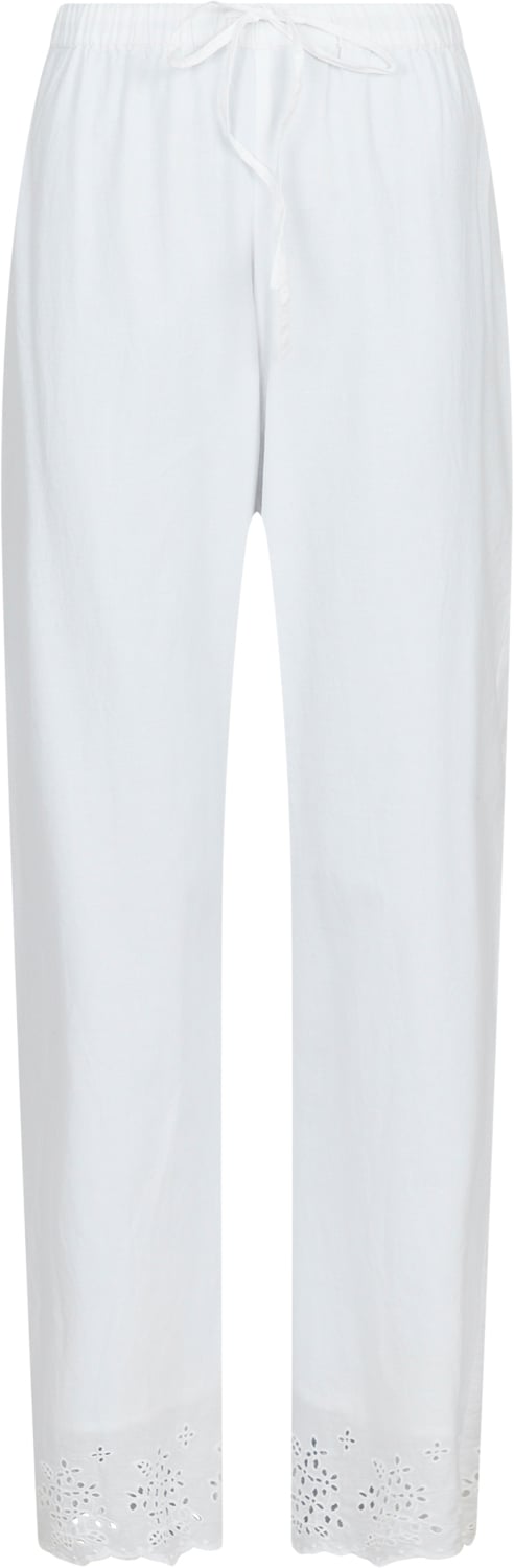 Neo Noir William Embroidery Pants Kvinde White Bukser Med Smalle Ben Str 40 - hos Magasin