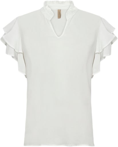 Se soyaconcept Scradia 194 Bluse Off White Kvinde 1100 Off White Kortærmede Bluser Str S - Viskose hos Magasin ved Magasin