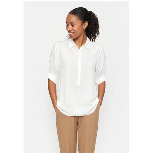 Soft Rebels Srmayson Blouse Kvinde Snow White Kortærmede Bluser Regular Fit Str XS - hos Magasin