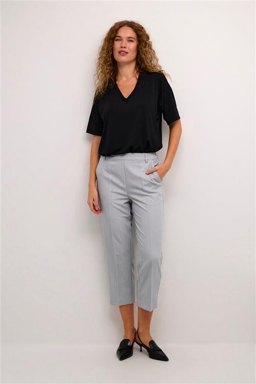 Se Kaffe Kasakura HW Cropped Pants Kvinde Grey Melange Bukser Str 40 - hos Magasin ved Magasin