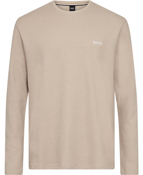 Se BOSS Waffle Lsshirt Mand Light Beige Sweatshirts Str S - hos Magasin ved Magasin