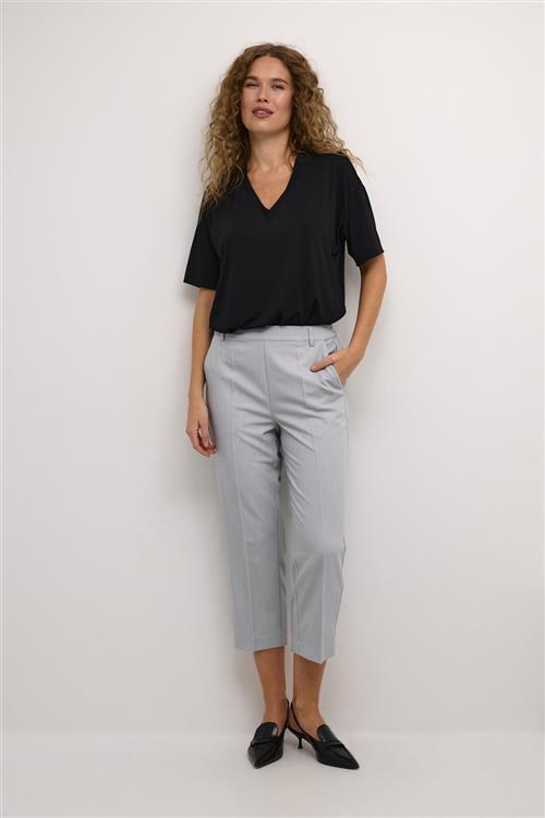 Se Kaffe Kasakura HW Cropped Pants Kvinde Grey Melange Bukser Str 38 - hos Magasin ved Magasin