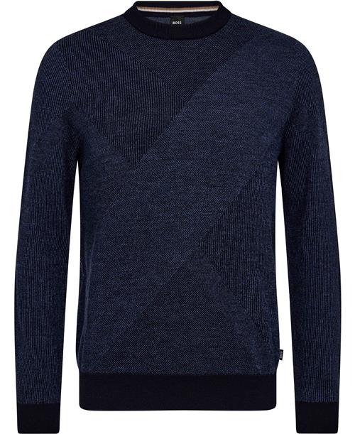 BOSS Heclaus Mand Dark Blue Sweaters Str XL - hos Magasin