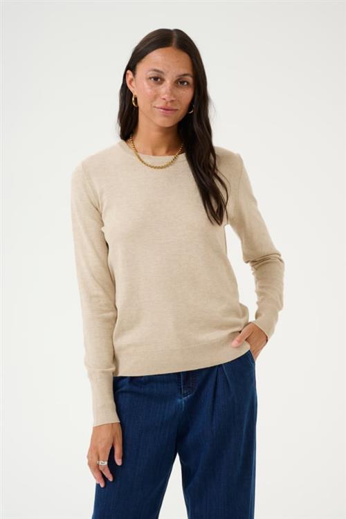 Kaffe Kalizza Knit Pullover Kvinde Feather Gray Melange Langærmede Bluser Str XS - hos Magasin