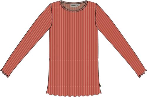 Wheat Langærmet Rib Tshirt Reese Str 4 år / 104 cm - Candy Red Langærmede T-shirts Bomuld hos Magasin