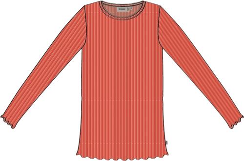 Wheat Langærmet Rib Tshirt Reese Str 140/10y - Candy Red Langærmede T-shirts Bomuld hos Magasin