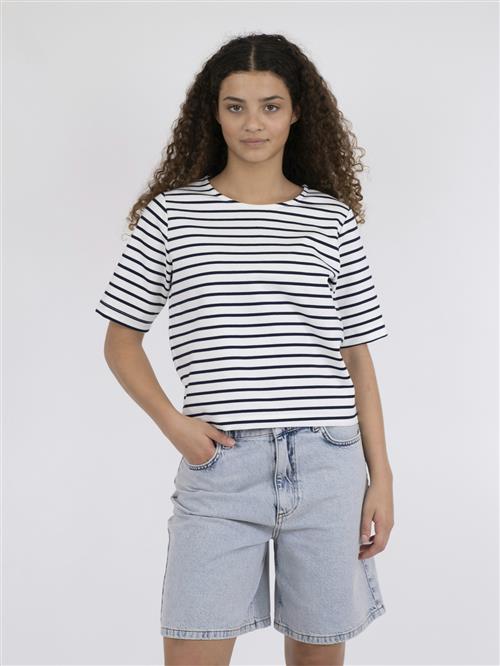 Neo Noir Soanie Stripe Tee Kvinde Navy Kortærmede T-shirts Str 40 - hos Magasin