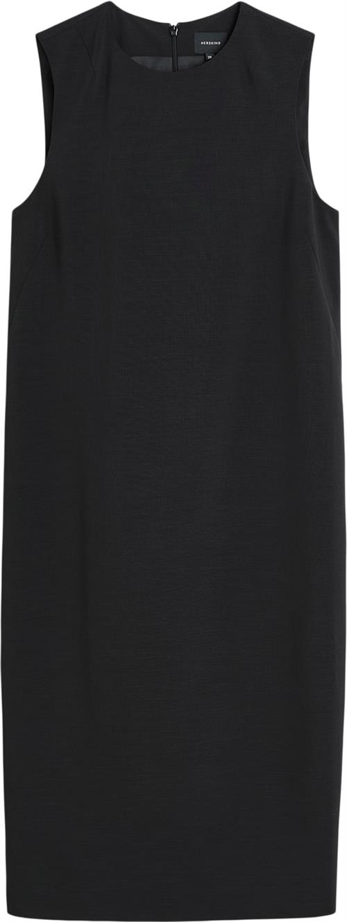 HERSKIND Cecarre Dress Kvinde Black Midi Kjoler Str 34 - Polyester hos Magasin