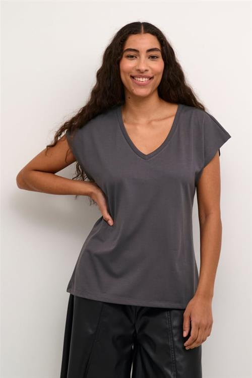 Se Kaffe Kalise Tshirt Kvinde Black Oyster Kortærmede T-shirts Str L - hos Magasin ved Magasin