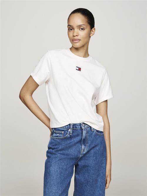 Tommy Hilfiger TJW BXY Badge TEE EXT Kvinde Ancient White Kortærmede T-shirts Str S - hos Magasin