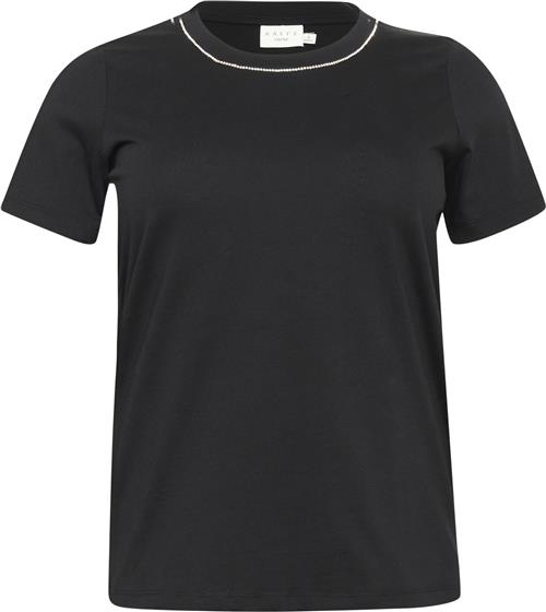 Kaffe Curve Kcviana Tshirt Kvinde Black Deep Kortærmede T-shirts Str S - hos Magasin