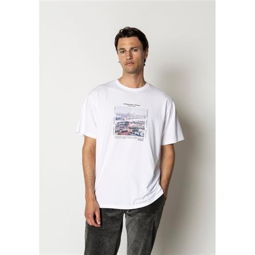 Clean Cut Copenhagen Sortedamssøen Organic Tshirt Mand White Kortærmede T-shirts Str L - Bomuld hos Magasin