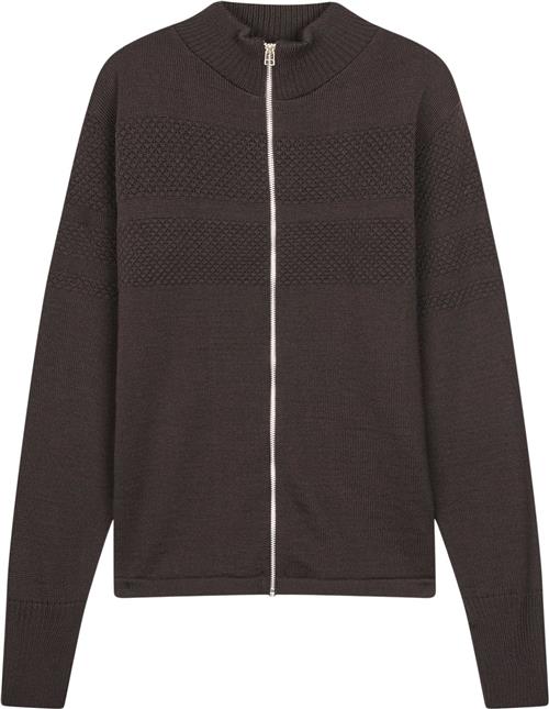 Mads Nørgaard - Copenhagen Wool Klemens Zip Knit Mand Brun Sweaters Str L - hos Magasin