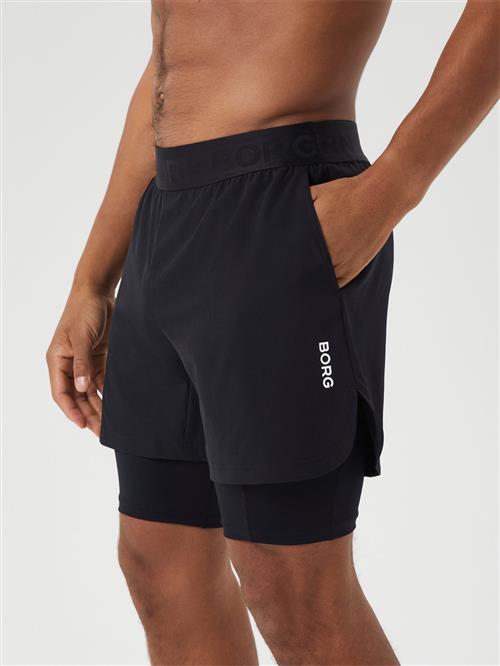 Björn Borg Borg 2 IN 1 Shorts Mand Black Beauty Badeshorts Str L - hos Magasin