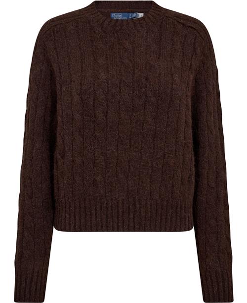 Polo Ralph Lauren 1/4 WL ALP Nylnlsl-plo Kvinde Cedar Melange Sweaters Str L - hos Magasin