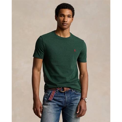 Se Polo Ralph Lauren Custom Slim Fit Jersey Crewneck Tshirt Mand Scotch Pine Heather/c3961 Kortærmede T-shirts Slim Fit Str XL - Bomuld hos Magasin ved Magasin