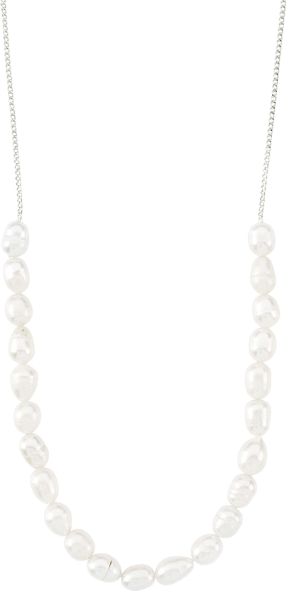 Pilgrim Berthe Pearl Necklace Silverplated one size - Perlehalskæder hos Magasin