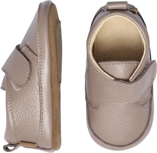 Melton Luxury Leather Slippers Velcro Fawn Hjemmesko Str 22/23 - Læder hos Magasin