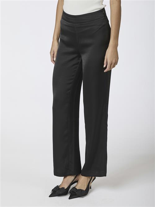 Neo Noir Debra Heavy Sateen Pants Kvinde Black Bukser Med Lige Ben Str 44 - hos Magasin