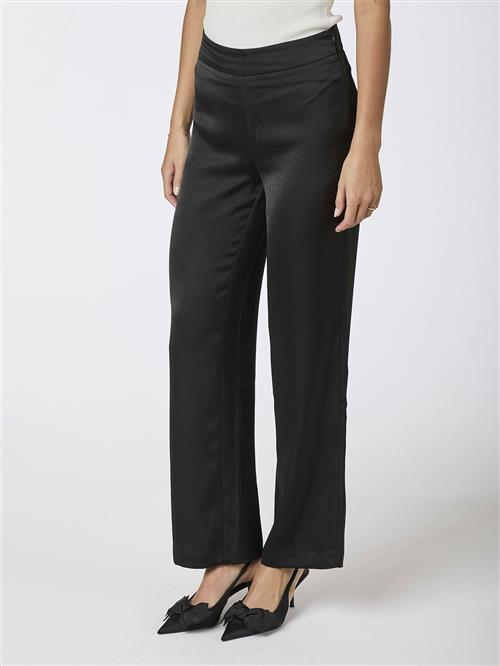 Neo Noir Debra Heavy Sateen Pants Kvinde Black Bukser Med Lige Ben Str 38 - hos Magasin