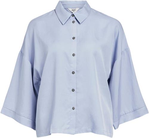 Object Objtilda Boxy Shirt Noos Kvinde Brunnera Blue/col Langærmede Skjorter Str 40 - hos Magasin