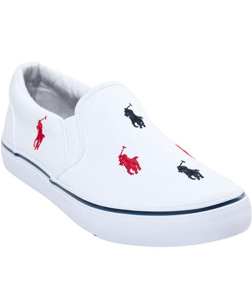 Polo Ralph Lauren Keaton Slip ON White / Navy / Re Sneakers Str 39 - hos Magasin