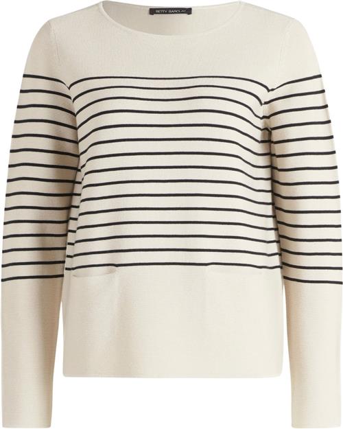 Betty Barclay Strickpullover Ku Kvinde Patch Beige/black Sweaters Str 36 - hos Magasin