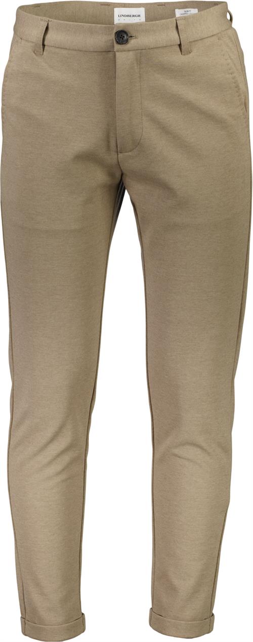 Lindbergh Superflex Knitted Cropped Pant Mand Sand Chinos Str L - hos Magasin