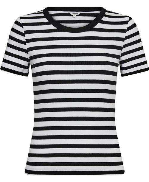 mbyM Otism Kvinde White Black Stripe Toppe Str S - hos Magasin