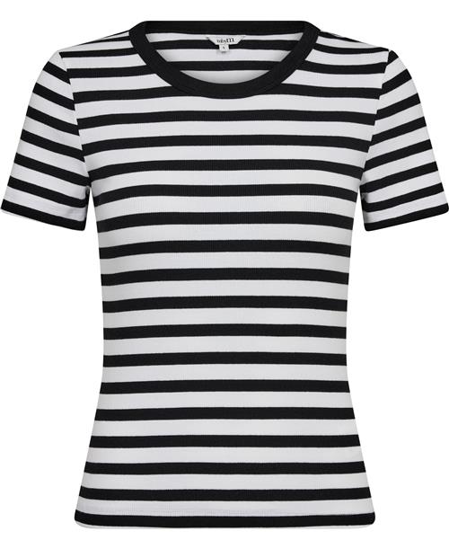 mbyM Otism Kvinde White Black Stripe Toppe Str M - hos Magasin