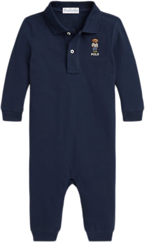 Polo Ralph Lauren 20/1 Meshls Bear Cov-op-cva Str 6M / 6-9 mdr - Blå Heldragter hos Magasin