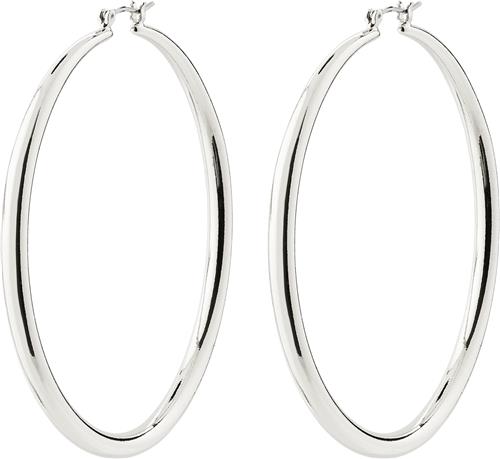 Pilgrim Priya Recycled Large Hoop Earrings Silverplated one size - Creoler hos Magasin