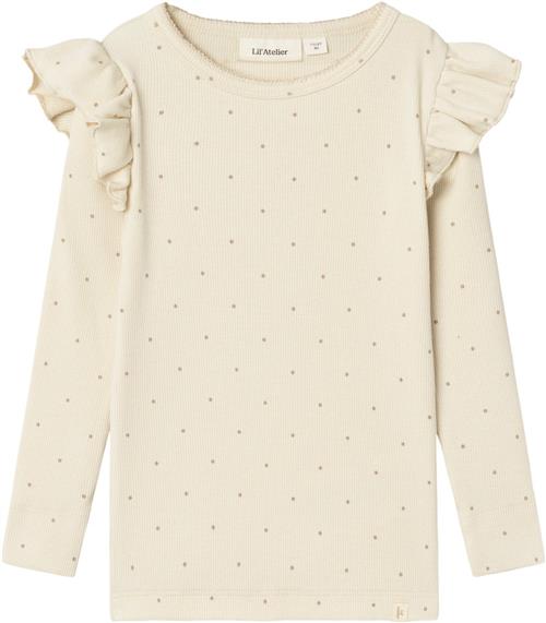 Lil' Atelier Nmfgago KUO LS Slim TOP LIL Str 98 - Birch Bluser hos Magasin