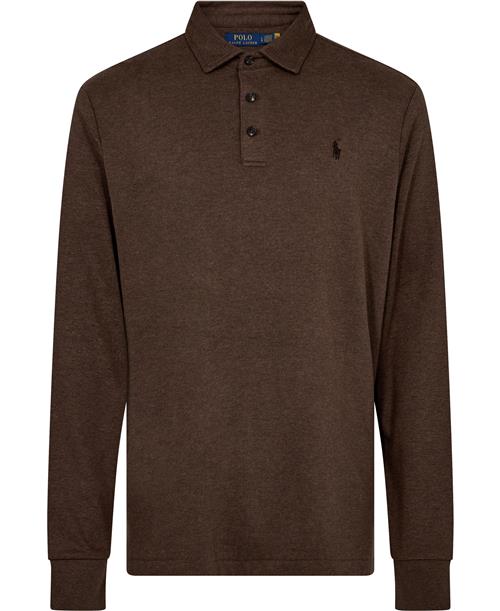 Polo Ralph Lauren 30/1 DBL KNT Jerseylsl-plo Mand Nutmeg Brown Heather/c8940 Langærmede Poloer Str L - hos Magasin