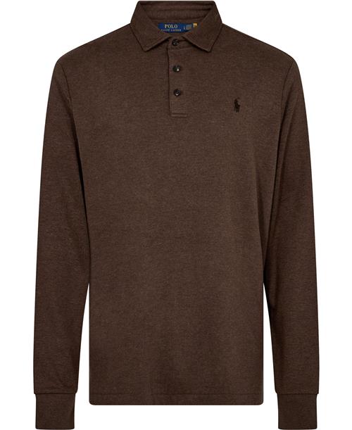 Polo Ralph Lauren 30/1 DBL KNT Jerseylsl-plo Mand Nutmeg Brown Heather/c8940 Langærmede Poloer Str XXL - hos Magasin