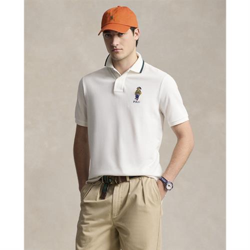 Polo Ralph Lauren 20/1 Meshssl-psh Mand F24 Deckwash White Vrsy Bear Kortærmede Poloer Str M - hos Magasin