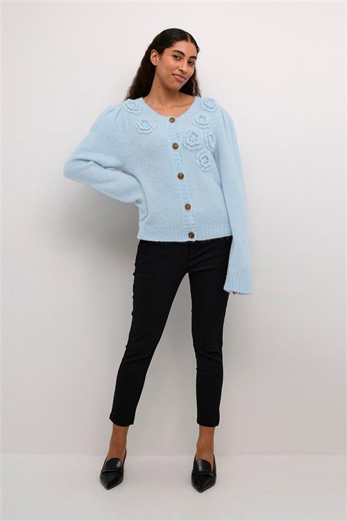 Culture Cuosa Cardigan Kvinde Cashmere Blue Melange Langærmede Bluser Str XS - Cashmere hos Magasin